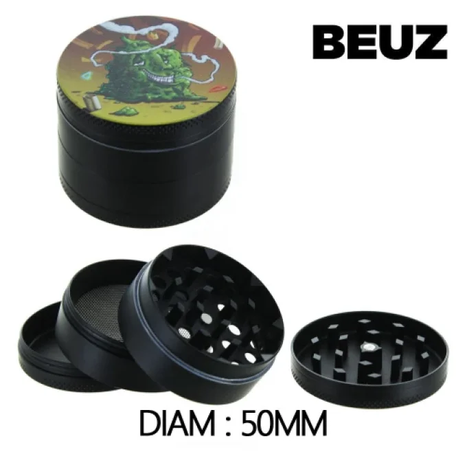 Grinder Alu Beuz "Buds" (Noir) 50mm