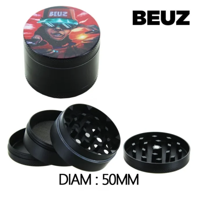 Grinder Alu Beuz "DJ Beuz" (Noir) 50mm